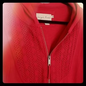 Evy's Tree Ruffled Red Hoodie XL ~ NEW Never Worn